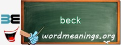 WordMeaning blackboard for beck